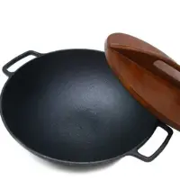  14-Inch Professional Cast Iron Wok - High-Heat Commercial Stir-Fry Pan | Bulk Wholesale Restaurant Equipment Supplier Pakistan