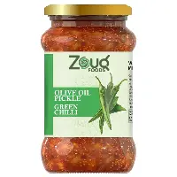   Zouq Green Chilli Pickle in Olive Oil 1 Kilogram - A Spicy Fusion Infused with Premium Olive Oil