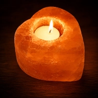  Himalayan Pink Salt Heart Candle Holder (3.5×3.5×6 inch)