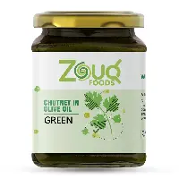  Zouq Green Chutney in Olive Oil 390 Grams - A Flavorful Blend of Freshness and Spice