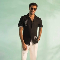  Classic Black Embroidered Shirt