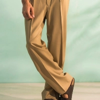 Classic Khaki Pleated Trouser