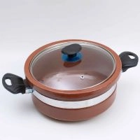  Flat Glazed Clay Karahi