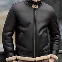  Men’s Premium Leather Fur Jacket Warm Shearling Bomber Coat