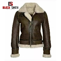  Men’s Real Leather Shearling Jacket Fur Lined Flying Aviator Coat