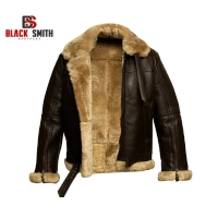  Men’s Biker Leather Jacket with Fur Lining Warm Winter Outerwear