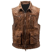  Brown Genuine Leather Vest