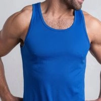  Custom Men's Sleeveless Cotton/Bamboo Moisture Wicking Gym Tank Top for Fitness Workout with Custom Logo & Color Muscle Fit  Tank Top
