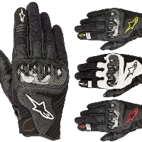  Alpinestars SMX-1 Air V2 Motorcycle Gloves Leather Motorcycle Gloves Summer Sports Racing Black White
