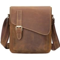  Genuine Leather Crossbody Messenger Bag – Vintage Style Shoulder Bag