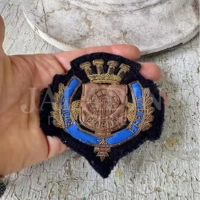  Handmade embroidered bullion wire badges