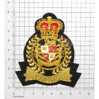  Wholesale Forces Wire Bullion Hand Embroidered Badges Shiny Embroidery Textile Patches Twill Fabric for Uniform
