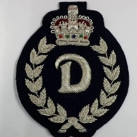  Wholesale Custom Logo Hand Embroidery 3D Bullion Wire ALPHABET Canvas Patch Fashion Top Fabric Badges Custom Packing