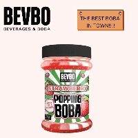  Strawberry Popping Boba – Juice-Filled Bursting Pearls for Bubble Tea, Smoothies & Desserts | Ready-to-Use | Bevbo