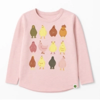 CHICKEN GLITTER PRINT LIGHT PINK T-SHIRT