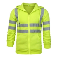   Weather Working Hoodies Workwear For Men Construction Worker Hoodie With Reflective Long Sleeve Safety Hoodies For Men's Casual Winter Thickened Warm Windproof Hoodies Plus Size Slim Straight Hi-vis Reflective Cotton
