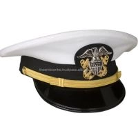  Wholesale Adult White Sailor Captain Costume Hat Halloween Carnival Party Navy Marine Officer Navy Cap