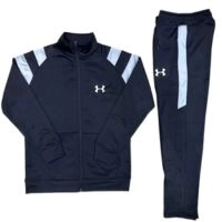  Under Armour Men’s Premium Athletic Tracksuit Set – Full Zip Training Jacket & Slim Fit Jogger Pants – Breathable Sportswear Co-Ord Set (Black, Navy Blue, Olive Green)