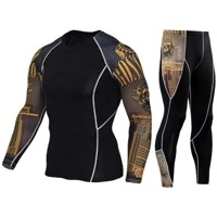  Men Compression suit Running Suits MMA Sports Set