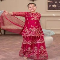  High quality Kids ( Girls ) readymade Fancy Dress Export quality readymade Cotton Dress Breathable Kids pakistani Dress
