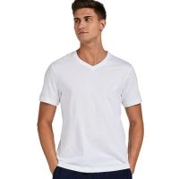  High Quality Men's T-Shirt Short Sleeves V Neck Collar Design