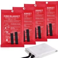  Fire Blanket (4' x 4') Fiberglass Emergency – Quick-Release Flame Suppressant for Home & Kitchen Safety