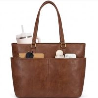  Women Real Leather Tote Bag Large Capacity Office Shoulder Handbag Durable & Stylish