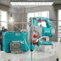 TOTAL Industrial Rotary Hammer - 1500W High Power SDS-Plus Drill - 32mm Capacity Heavy Duty Corded Drill with Carrying Case TH1153216