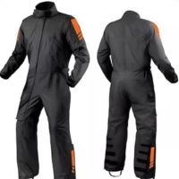  Waterproof Motorcycle Rain Suit One Piece Biker Riding Over Suit Reflective Breathable Lightweight Rain Gear for Unisex Full Body Protection