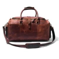  Handmade Genuine Leather Duffle Bag – Large Capacity Weekender & Travel Holdall