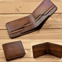  Men Handmade Brown Leather Bifold Wallet Genuine Leather Slim Wallet  Minimalist Card Holder Durable Stylish Wallet