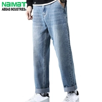  Men's Loose Straight Leg Vintage Wash Jeans - Premium Retro Heavyweight Denim Trousers Bulk Wholesale | Naimat Abbas Industries