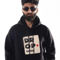  Blackout Hoodie Casual Streetwear Pullover Sweatshirt Cotton Blend Fashion Wear Supplier Pakistan
