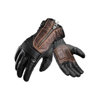  Men’s Leather Motorcycle Gloves - Touchscreen Compatible Biker Gloves - Retro Brown & Black Protective Riding Gear