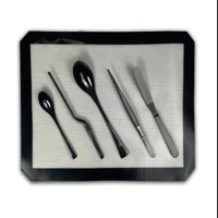  5 PCS Chef Plating Culinary Tools Set Tweezers Spatula Spoon in Black Plasma Coating Wholesale PRICE Manufacturers Pakistan