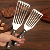  Customized Stainless Steel Fish Spatula Slotted Turn Wood Handle best quality in low price supplier from Pakistan