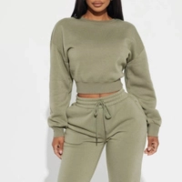  8 Colors Drawstrings Custom Blank Oversized Tracksuit Sweatsuit Women Heavyweight Streetwear Hoodie and Sweatpants Set