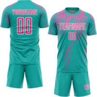  Custom Men Women Adult Soccer Team Jersey Printed Personalized Splash Pattern Football Shirts Shorts Sets Sports Uniform 100%