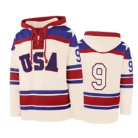  Custom Ice Hockey Hoodie Jersey Sportswear Adult Team Uniform Hooded Hockey Sweatshirt