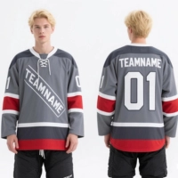  Custom Street Fashion Hockey Jersey Ice Hockey Uniform Gray Hip Hop Tackle Twill Embroidery
