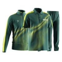  Premium 3 in1 Cricket Sets Cricket Kit 1/4 Zipper Pull Over Polo Shirt Jersey Men's Sports Trousers