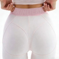  Letter Yoga Pants High Waist Band Custom Logo Butt Cut Fitness Tummy Control Yoga Gym Tights Skinny Sport Leggings