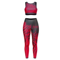  Women's Fashion Seamless Gym Wear Set High Waist Short Sleeve Yoga Tracksuit 2-Piece Active Fitness Wear with Front Logo