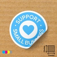  Support Small Business Ecommerce Sticker 2.2 Inch Blue Branding Packaging Label