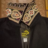  Black Embroidered Winter Coat Warm Fashion Coat Heavy Winter Outerwear