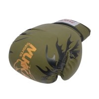  OEM Custom Mukka Sports 14oz Olive Green Boxing Gloves – Professional Training & Muay Thai Graphic Mitts