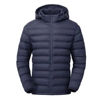  Men’s Lightweight Puffer Jacket Detachable Hooded Polyester Insulated Quilted Winter Jacket Packable Cold Weather Outerwear Men Apparel Bulk Supply OEM Custom Private Label Manufacturing