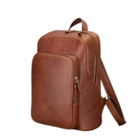  Men Real Leather Laptop Backpack Large Capacity Business Travel Bag Multi Compartment Durable