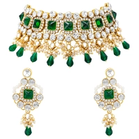  New Fashion Indian Necklace Bracelet Ring and Earring Bridal Jewelry Mehndi Bridal Jewelry Sets in Bulk Quantity Jewelry Sets
