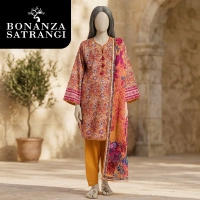  Bonanza Satrangi 3-Piece Suits Lawn Suit Bundle Pack of 10 Women Unstitched Printed Shirt Dupatta Trouser